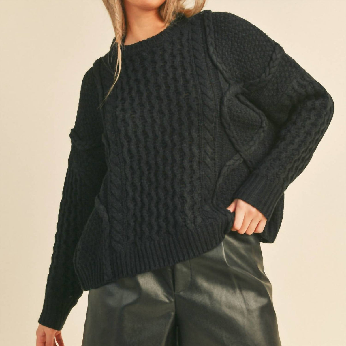 Merci - Women's Ella Braided Cable Sweater