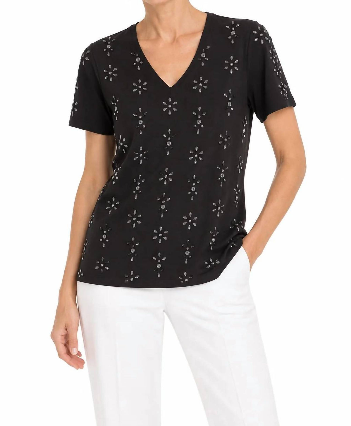 Leo & Ugo - Floral Energy V-neck Tee