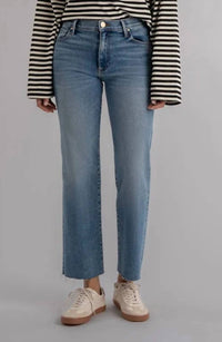 Kut From The Kloth - Avery Fab Ab High Waist Raw Hem Ankle Straight Leg Jeans