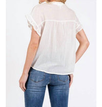 Calista - Ruffle Smocked Button Down Shirt