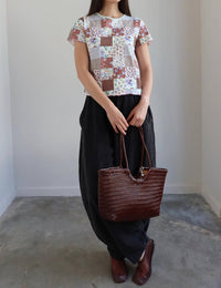 Collective - Quilted Pattern Floral Tee Shirt