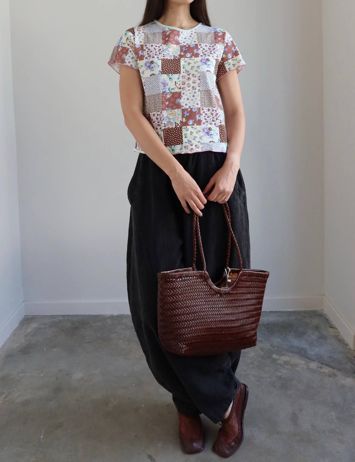 Collective - Quilted Pattern Floral Tee Shirt