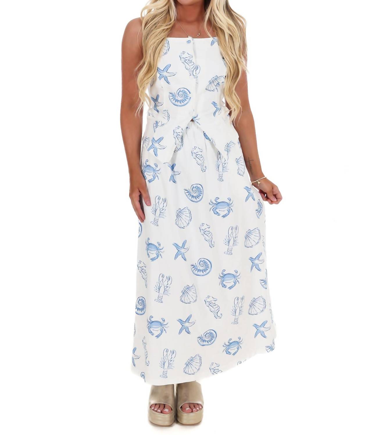 Bailey Rose - Beach Front Seashell Maxi Dress