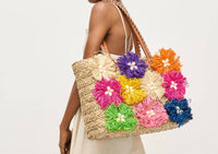 Urban Expressions - Women's Queenie Floral Straw Tote Bag