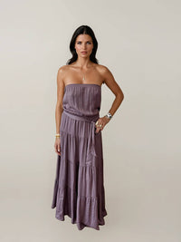 Malibu Road - Mila Strapless Tiered Maxi Dress