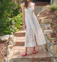Moon River - Sleeveless Eyelet Midi Dress