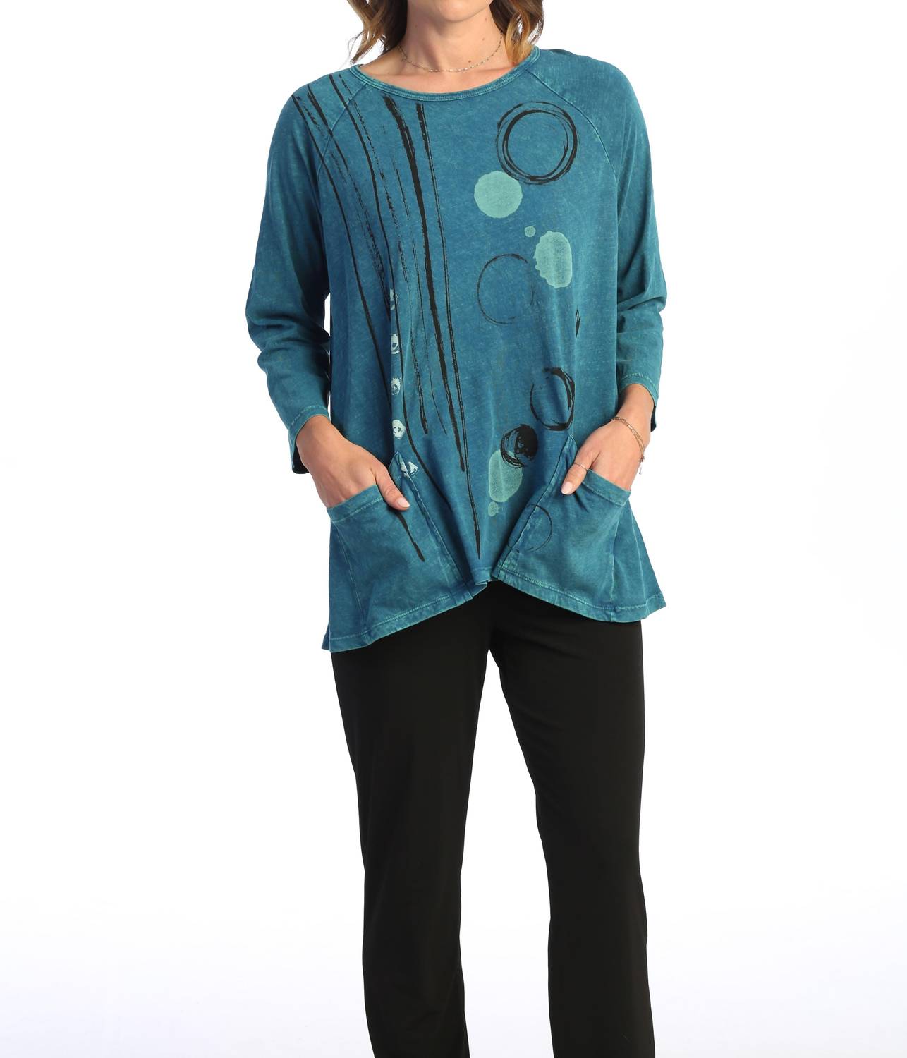 Jess & Jane - Mineral Washed Patch Pocket Cotton Top