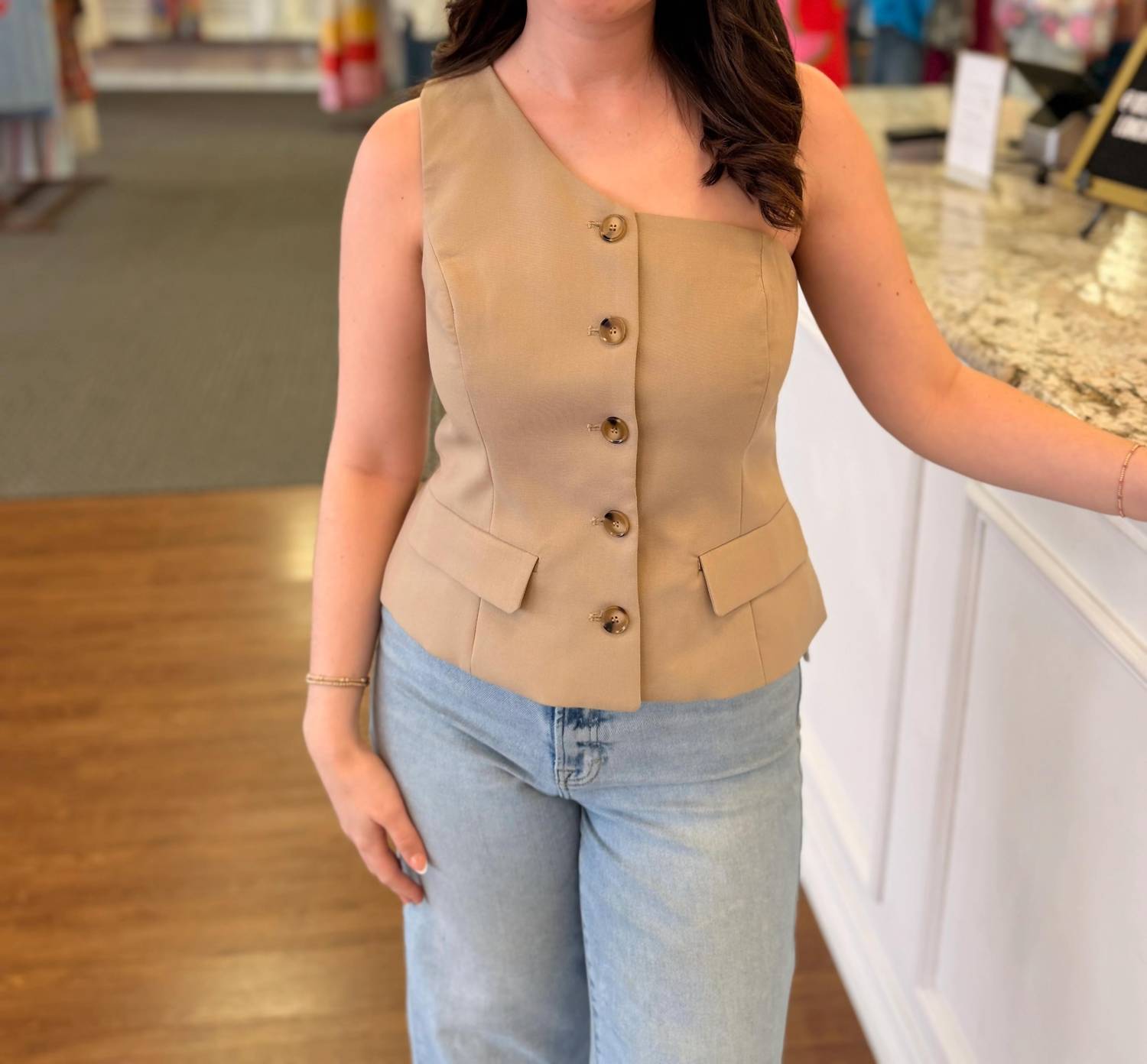 Grey Lab - City Chic One-Shoulder Vest Top