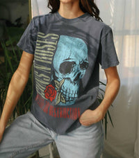 People Of Leisure - Guns N Roses Flower Skull Tee