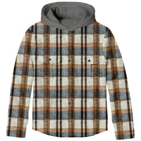 TINY WHALES Kid's Coastline Hooded Flannel Jacket in black natural - item