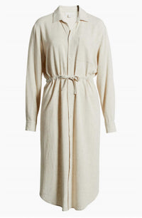 Barefoot Dreams - Linen Blend Cinched Shirtdress