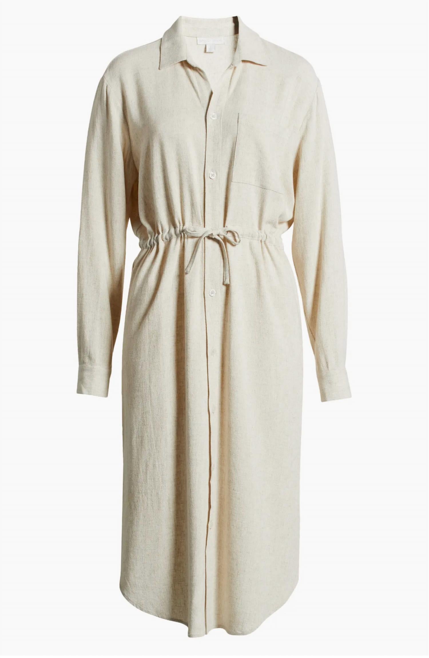 Barefoot Dreams - Linen Blend Cinched Shirtdress