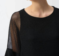 Joseph Ribkoff - Mesh and Silky Knit Cocoon Top