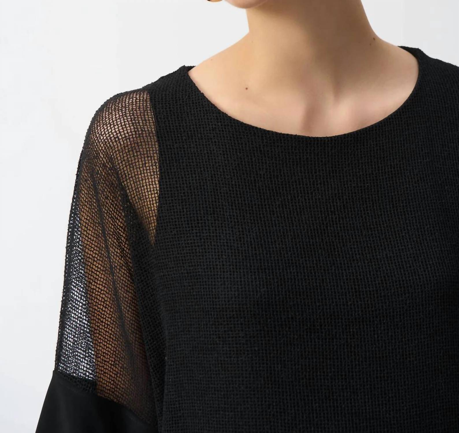 Joseph Ribkoff - Mesh and Silky Knit Cocoon Top