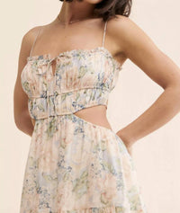 ASTR Odina Floral Maxi Dress in blue orange multi - women's dress