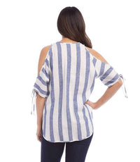 Karen Kane - Cold Shoulder Tie Sleeve Top