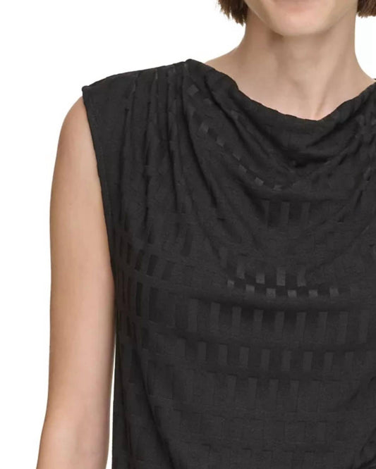 Calvin Klein - Jacquard Cowl-neck Sleeveless Top
