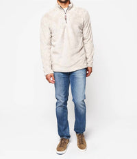 TRUE GRIT Double Plush 1/4 Zip Pullover in oatmeal - women's sweater - view 4