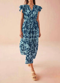 OMIKA Willa Midi Dress in lolita harbor - women's dress - view 4