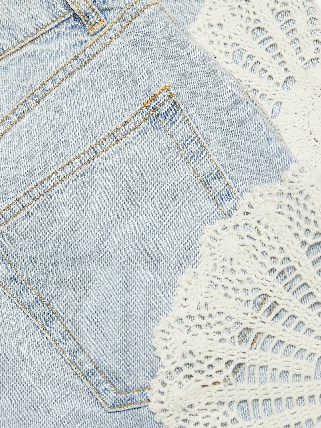 Frame - Crochet Vertical Crop Jeans