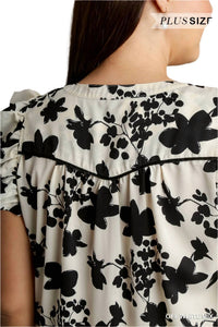 Umgee - Floral Flutter Sleeve Tiered Dress