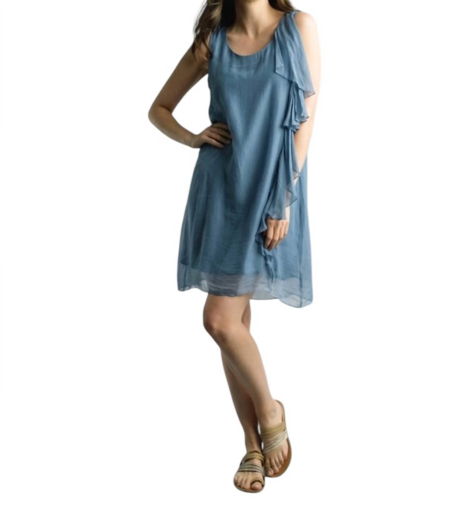 TEMPO PARIS Daywear Mini Dress in denim - women's dress