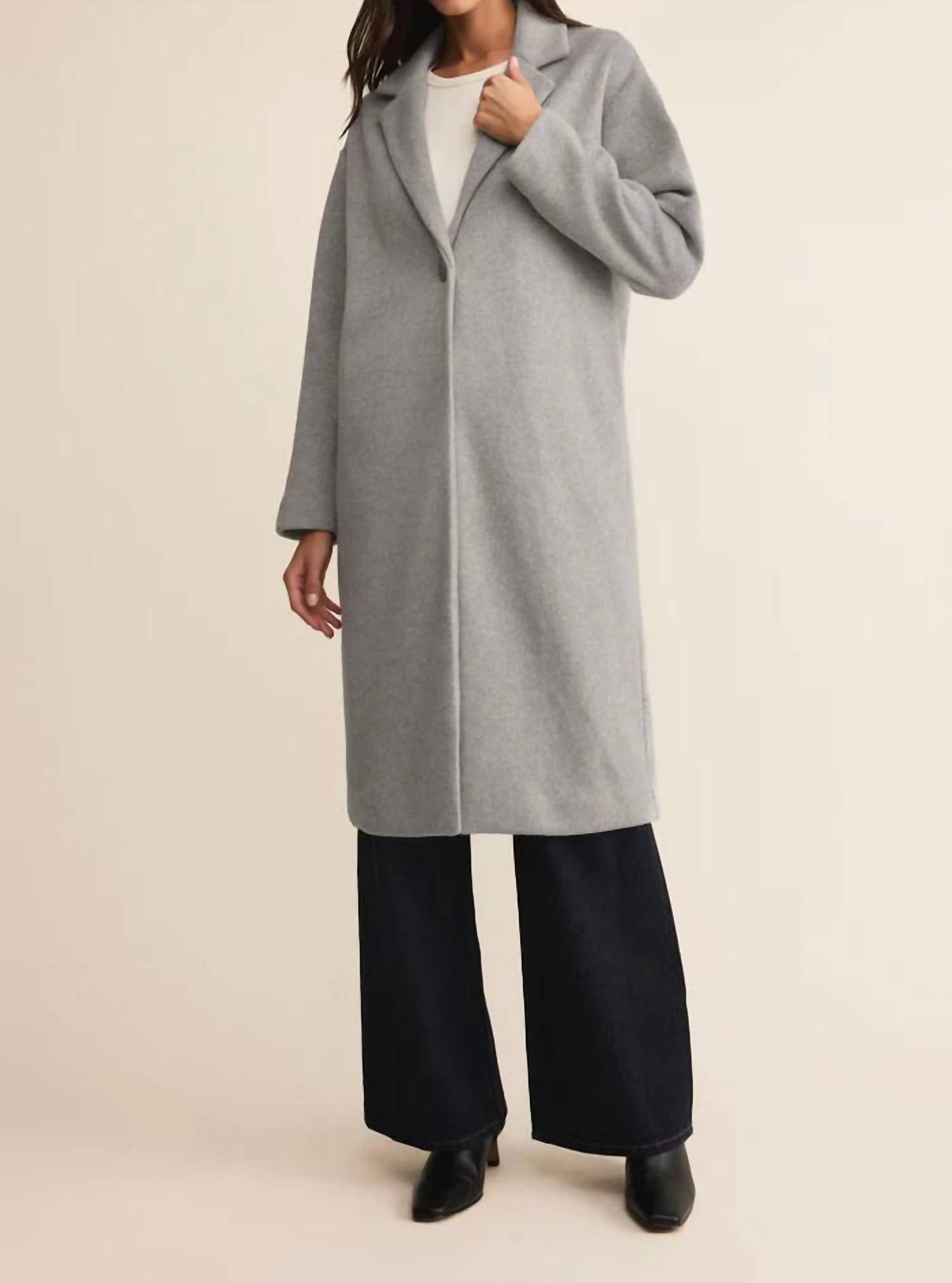 Z Supply Mason Luxe Coat in classic heather grey - women's jacket