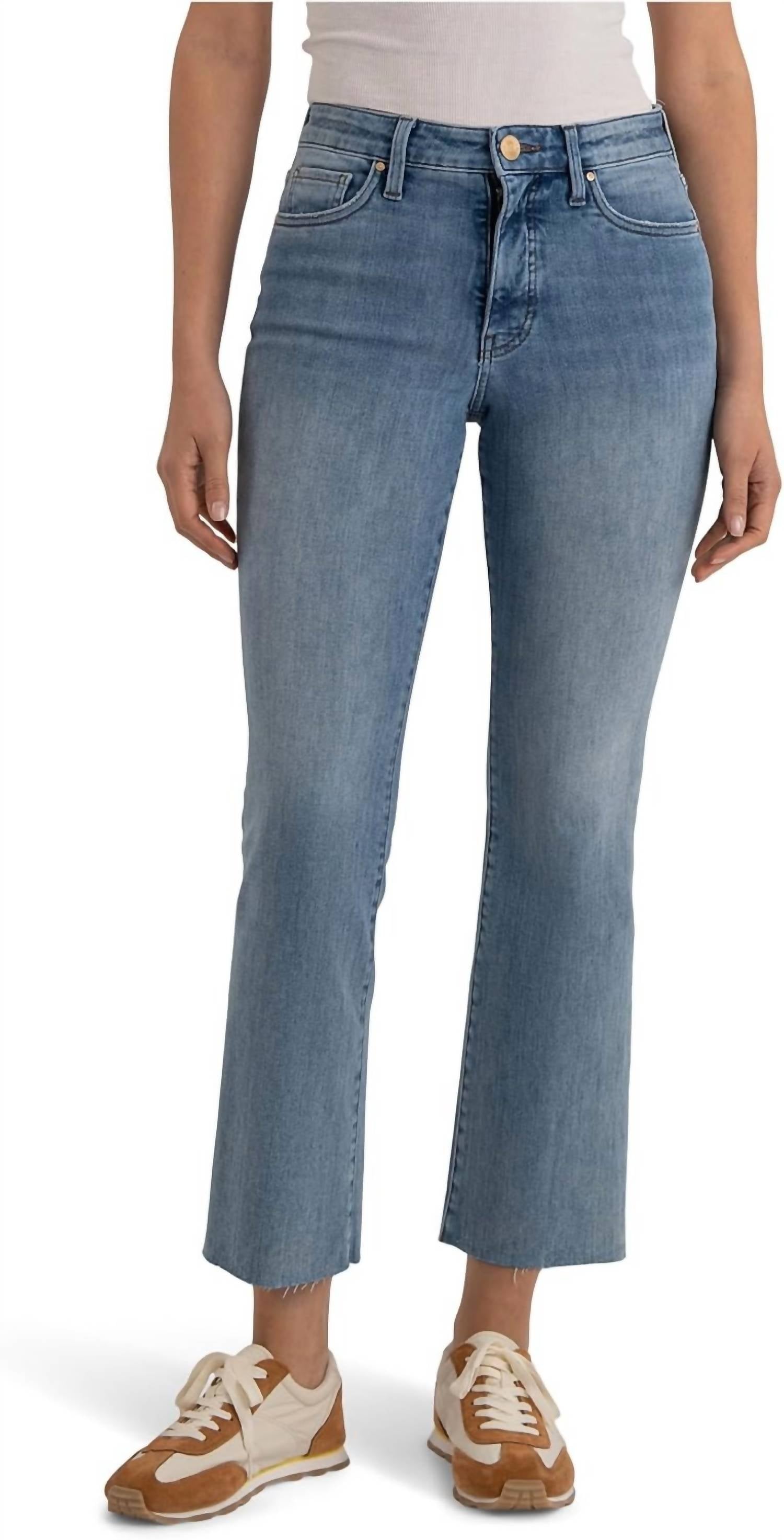 Kut From The Kloth - Kelsey High Rise Ankle Flare Jeans With Raw Hem