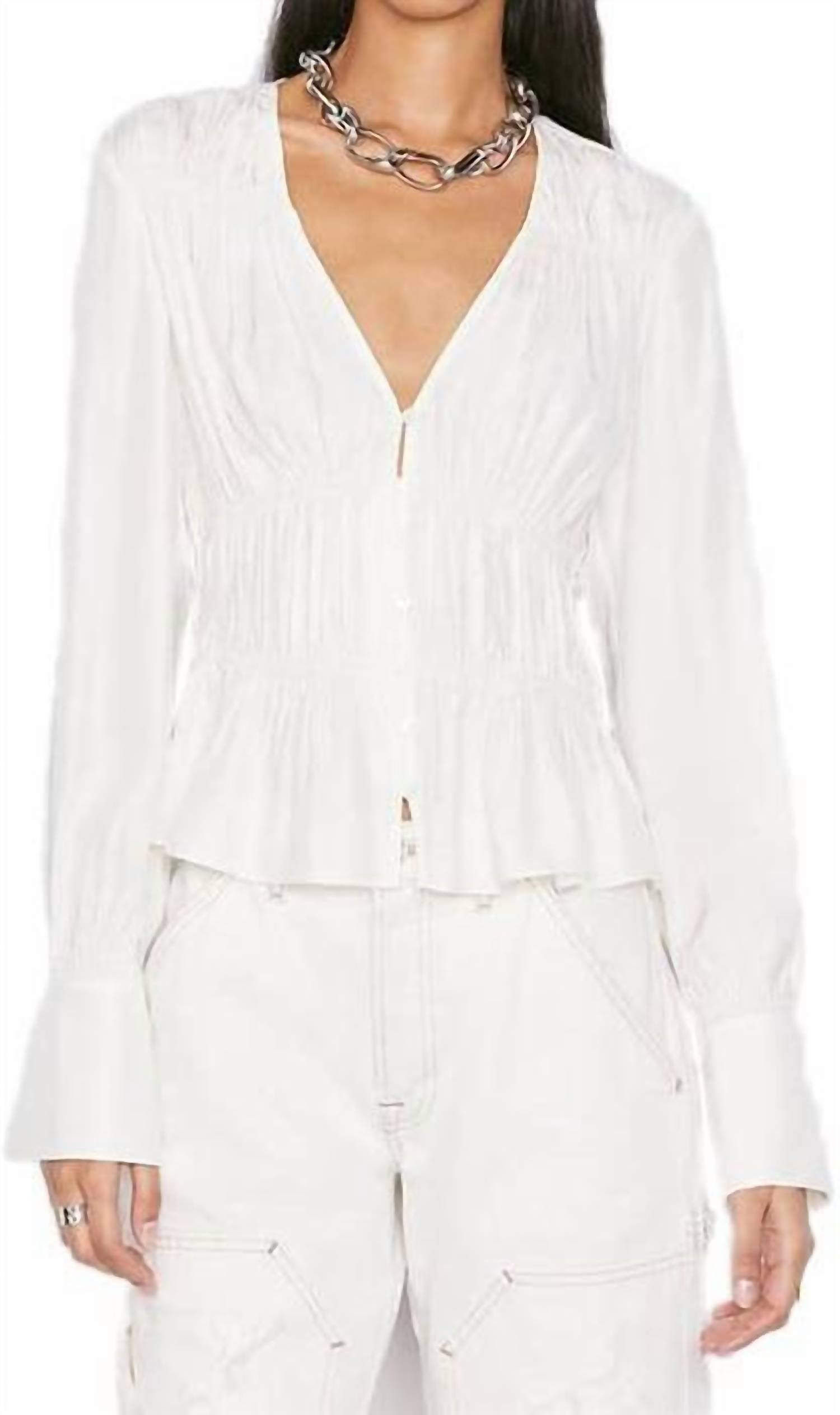 Frame - Ruched V-neck Blouse