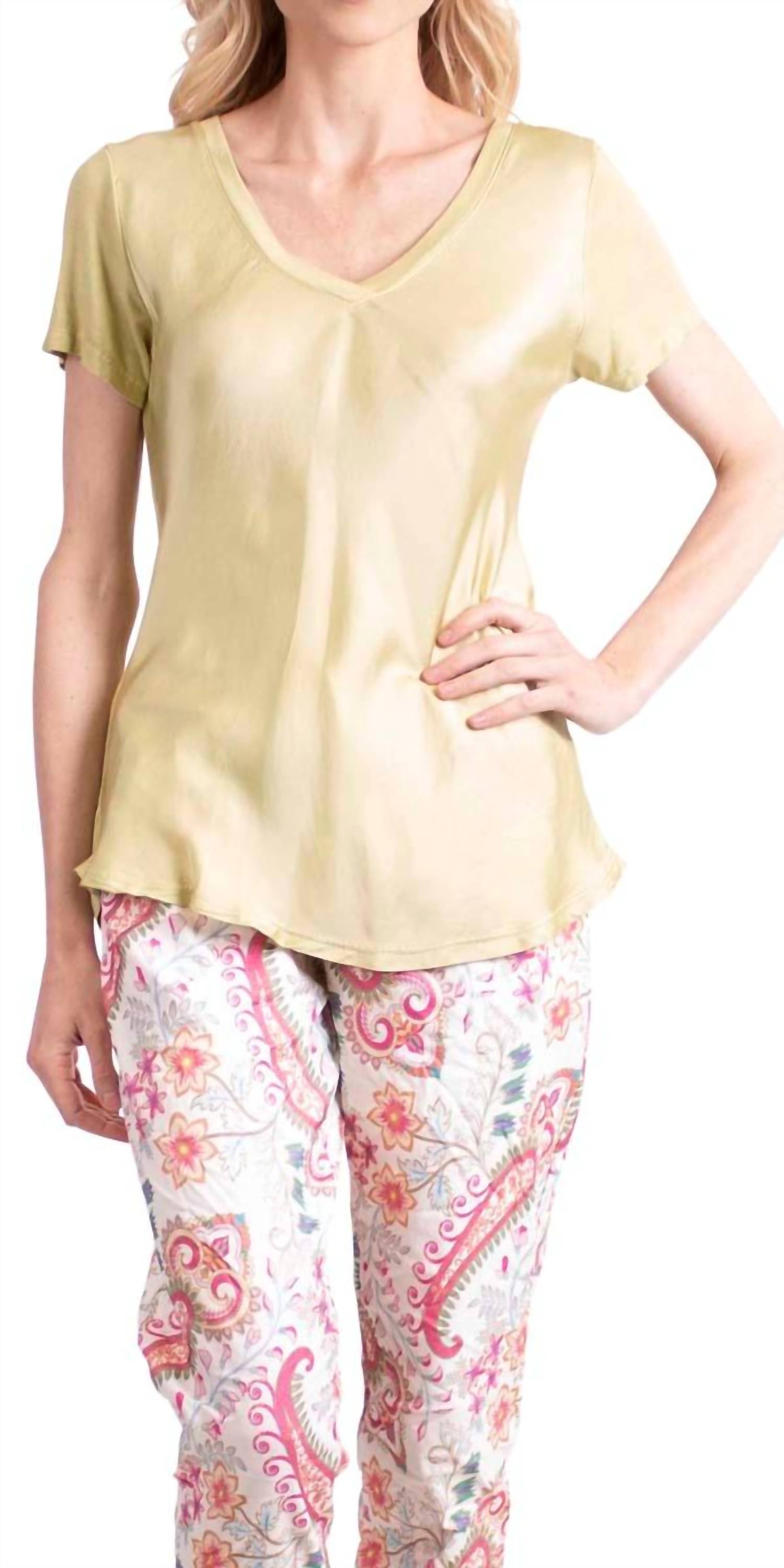 Gigi Moda - Nola Satin Scoop Neck Tee