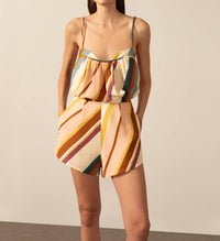 Adriana Degreas - Organic Stripes Top And Shorts Set