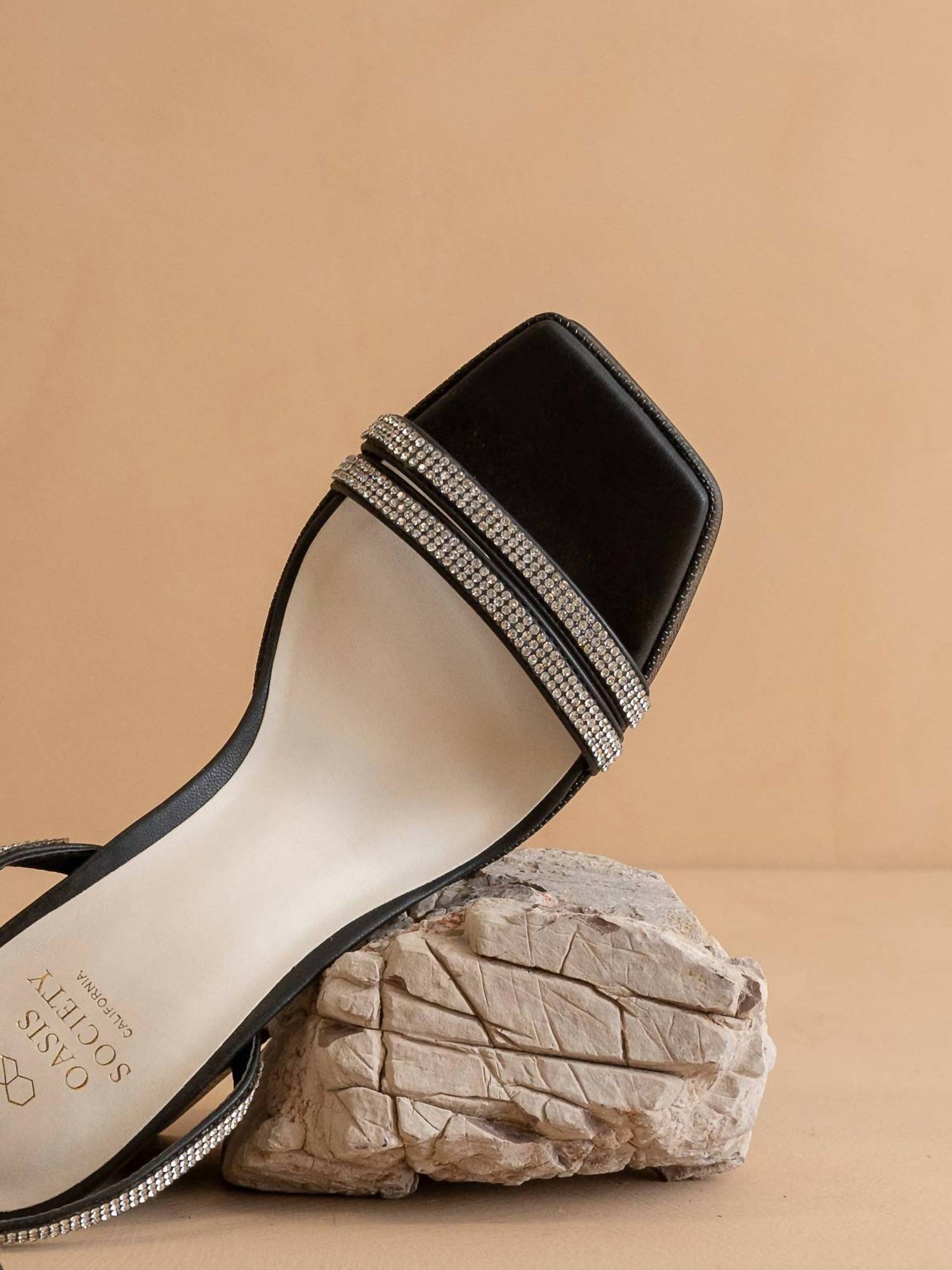 Oasis Society - Women's Suva Rhinestone And Reptile Print Strappy Heels