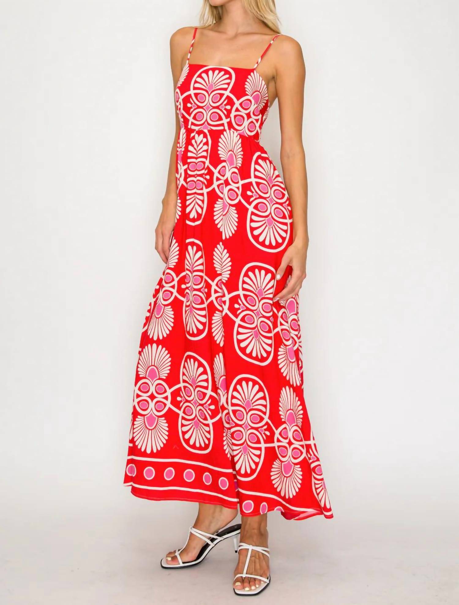 Meet Me In Santorini - Festival Medallion Maxi Dress