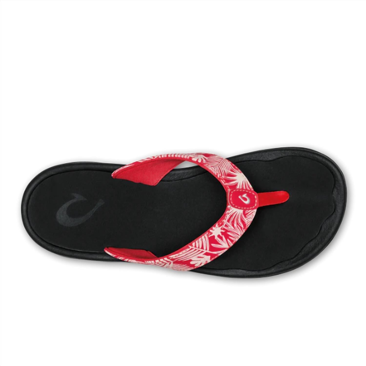 OluKai Women's Ohana Slippers in lehua flower onyx - women's shoe - alternate view