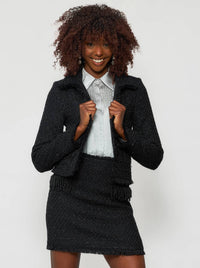 Solgo Atelier - Tia Shimmering Bouclé Crop Jacket