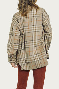 CHECKED WOOL-BLEND SHIRT-JACKET