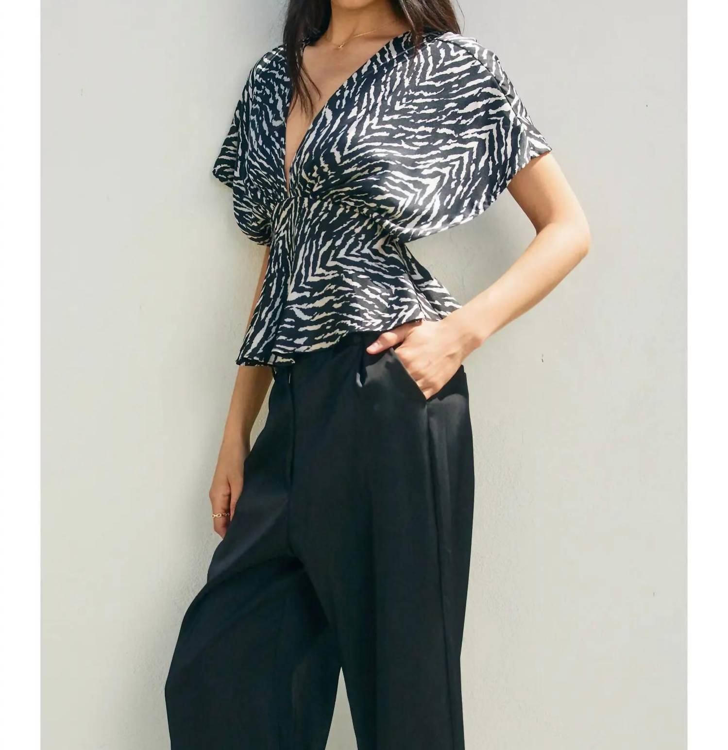 Dress Forum - Untamed Satin Blouson Top