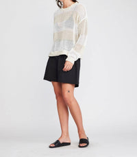 Self Contrast - Alanna Long Sleeve Fishnet Sweater