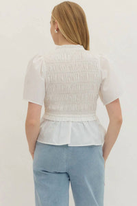 Entro - Smocked Tie Top