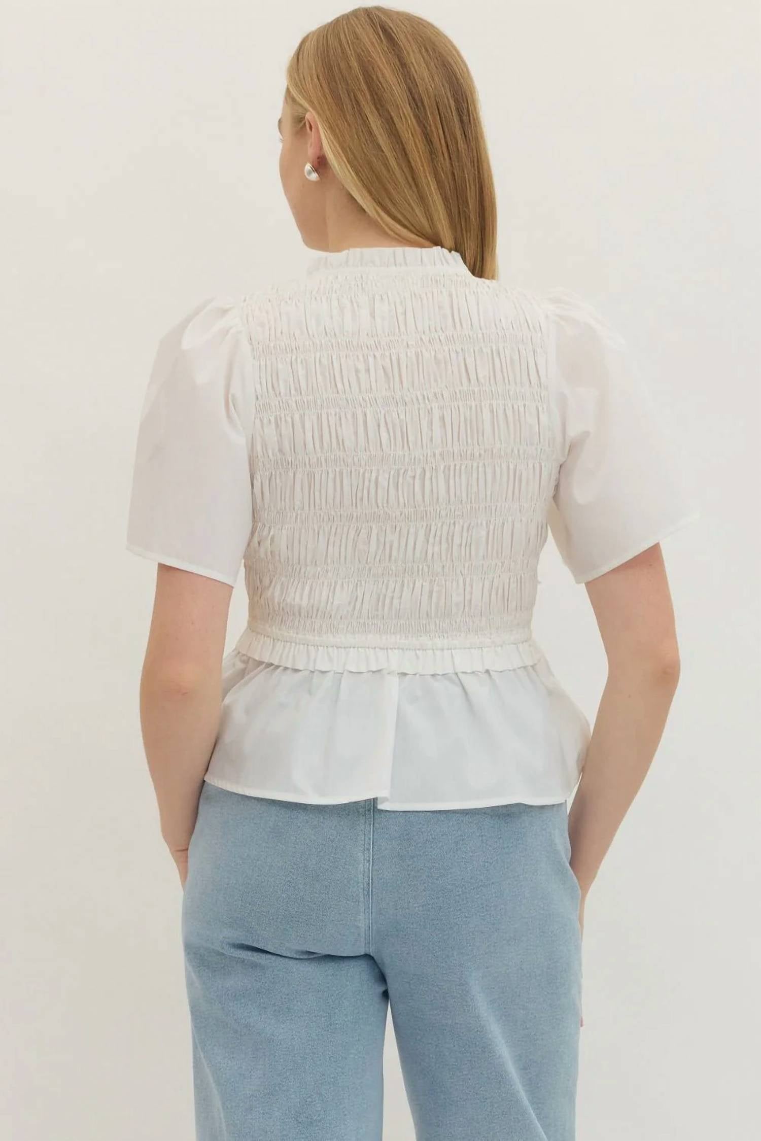 Entro - Smocked Tie Top