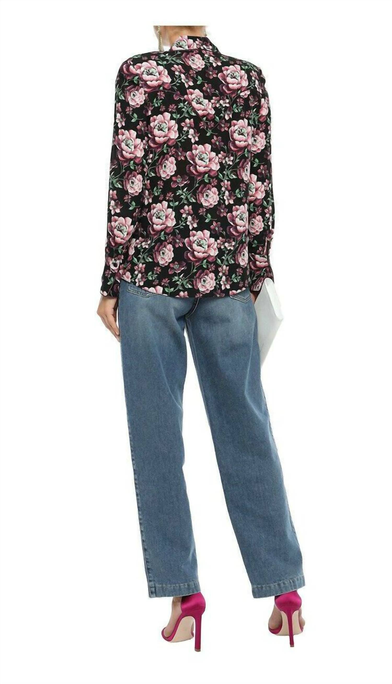 Magda Butrym - Floral Print Button Down Silk Blouse