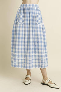 Aureum - Gingham Top And Matching Skirt