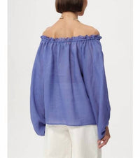 EXQUISE Adriene Blouse in periwinkle - women's blouse - detail view