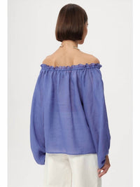 EXQUISE Adriene Blouse in periwinkle - women's blouse - alternate view