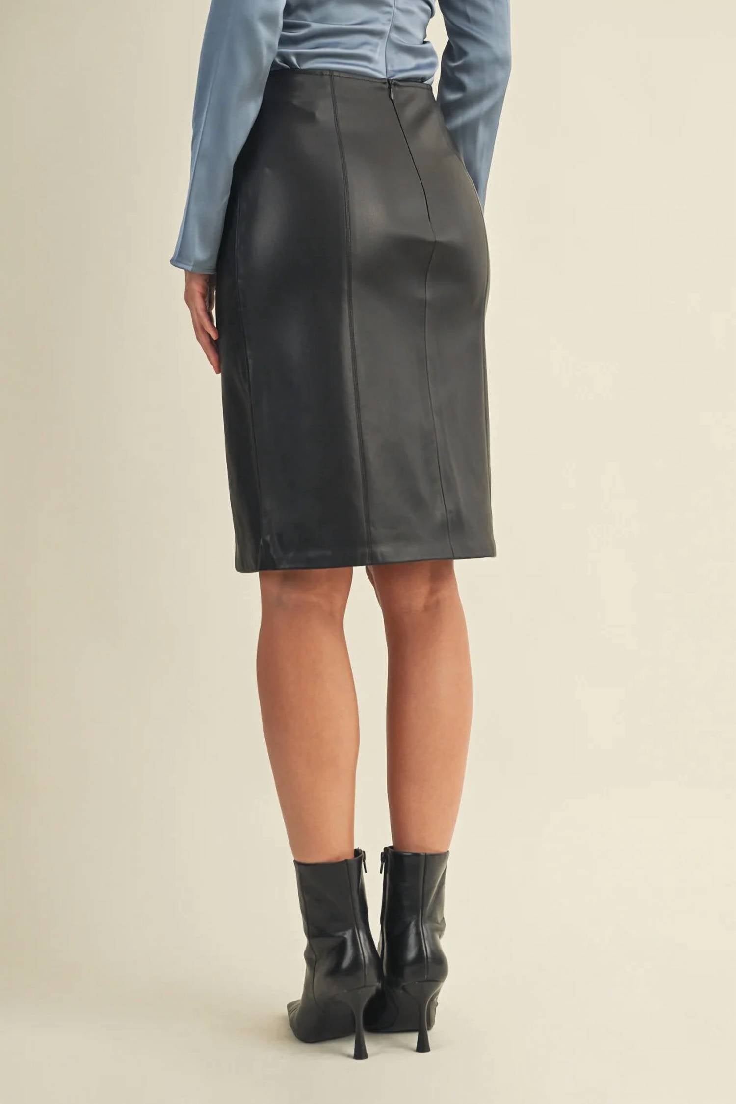 Mustard Seed - Seamed Pencil Skirt