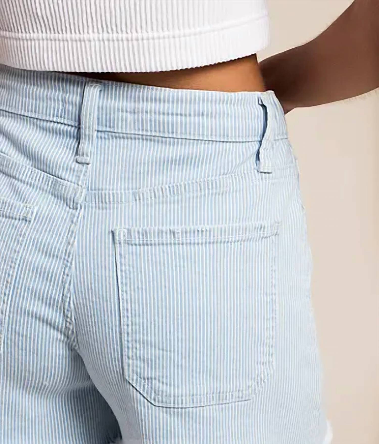 Vervet By Flying Monkey - Striped High Rise Stretch Short
