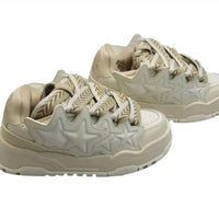 Kaalixto Women's Round Toe Sneakers in white cream - women's sneaker