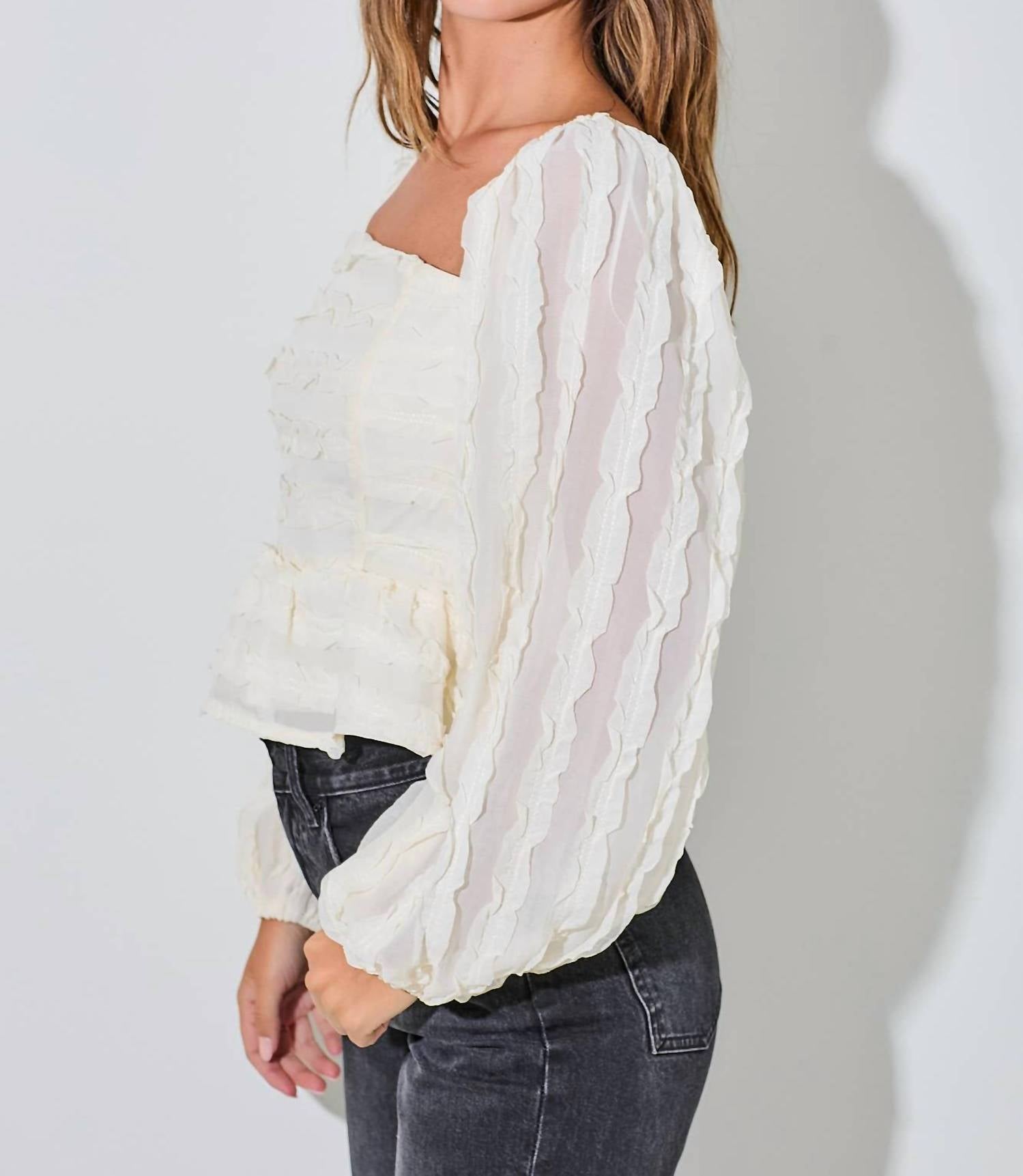 Baevely By Wellmade - Ronnie Square Neck Blouse