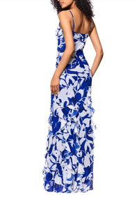 Betsy & Adam - Georgina Draped Cowl Neck Floor Length Dress