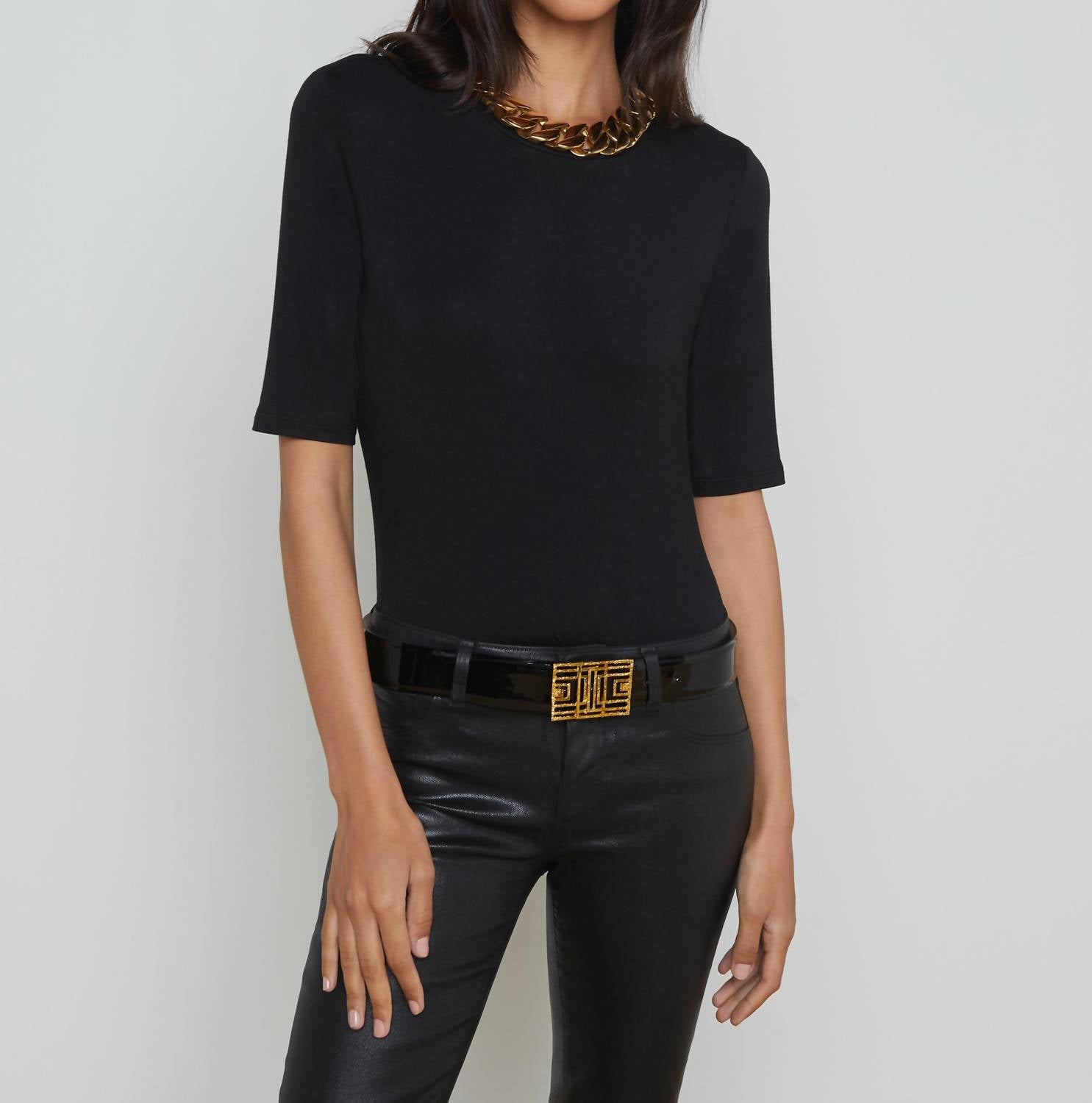 L'Agence - Saundra Crew Neck 1/2 Sleeve Top